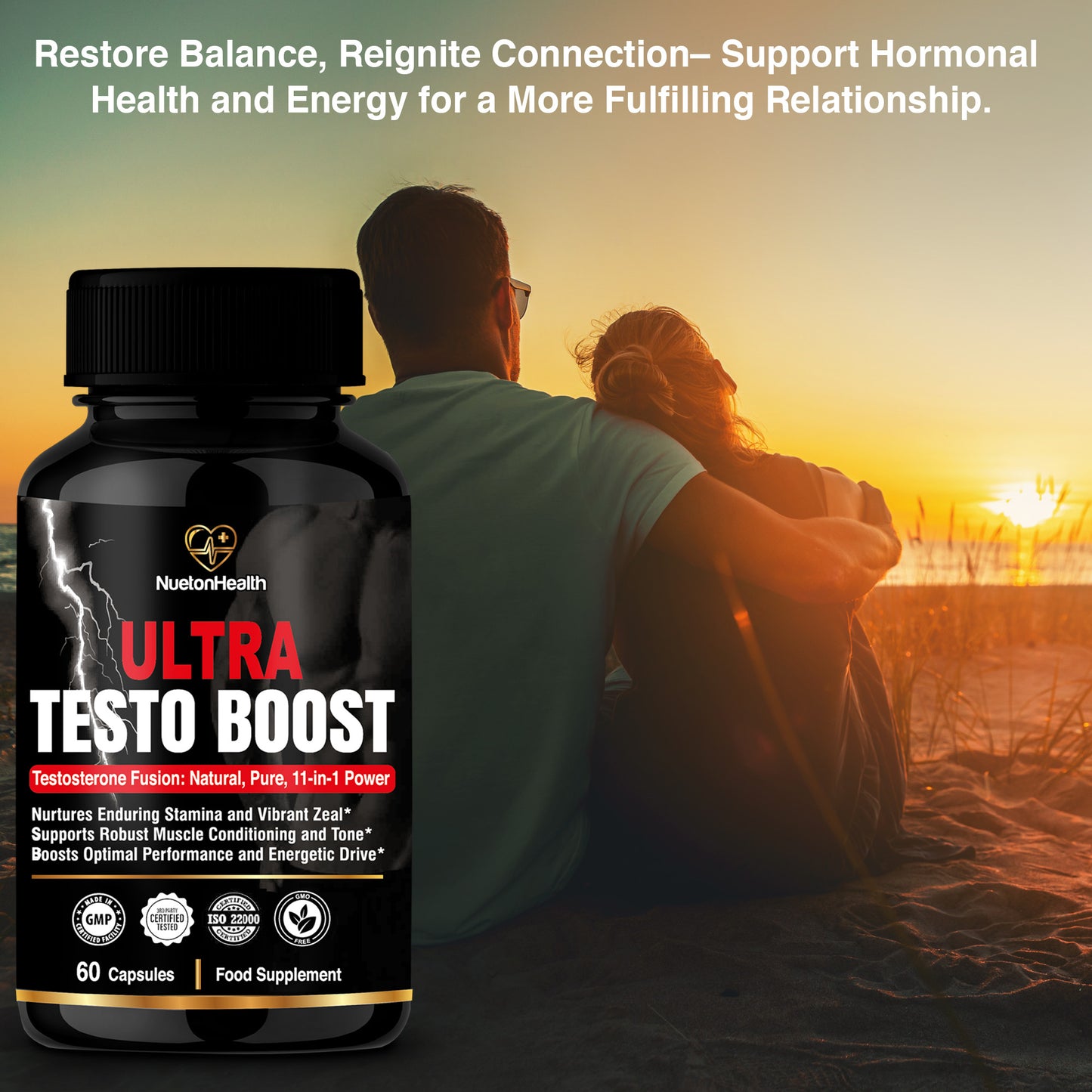 Ultra Testo Boost - Tribulus, Ashwagandha, Ginseng, Shilajit, Ginkgo, Rhodiola Rosea - Premium Testosterone Supplements for Men - 11 Potent Natural Ingredients - 60 Booster Capsules