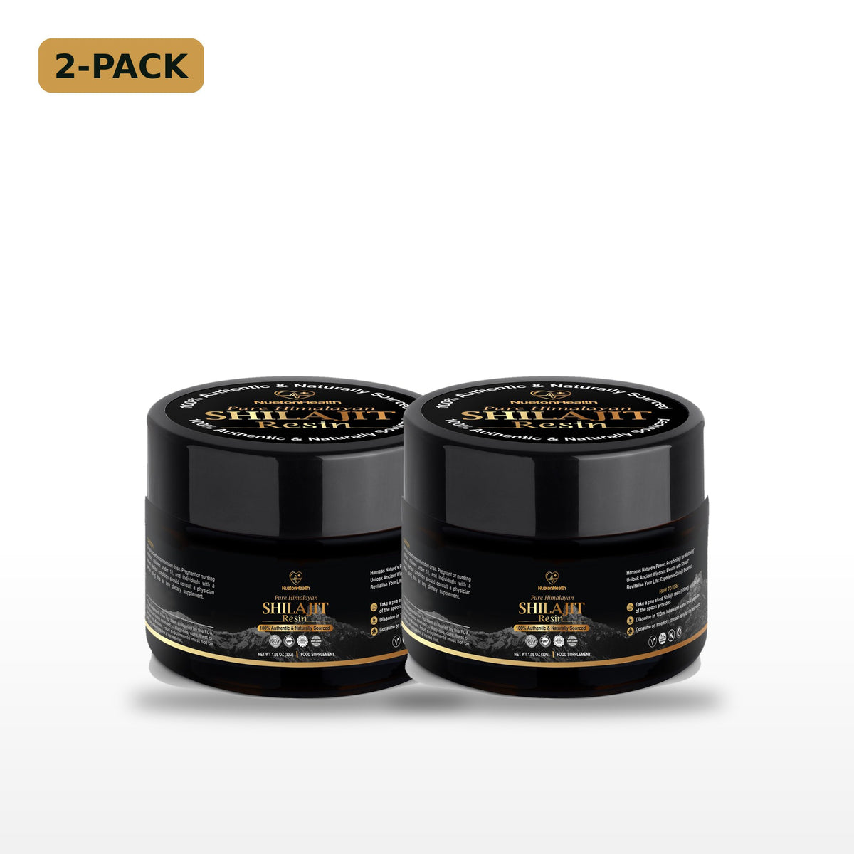 Himalayan Shilajit Resin 2-pack, two 30g jars, NuetonHealth
