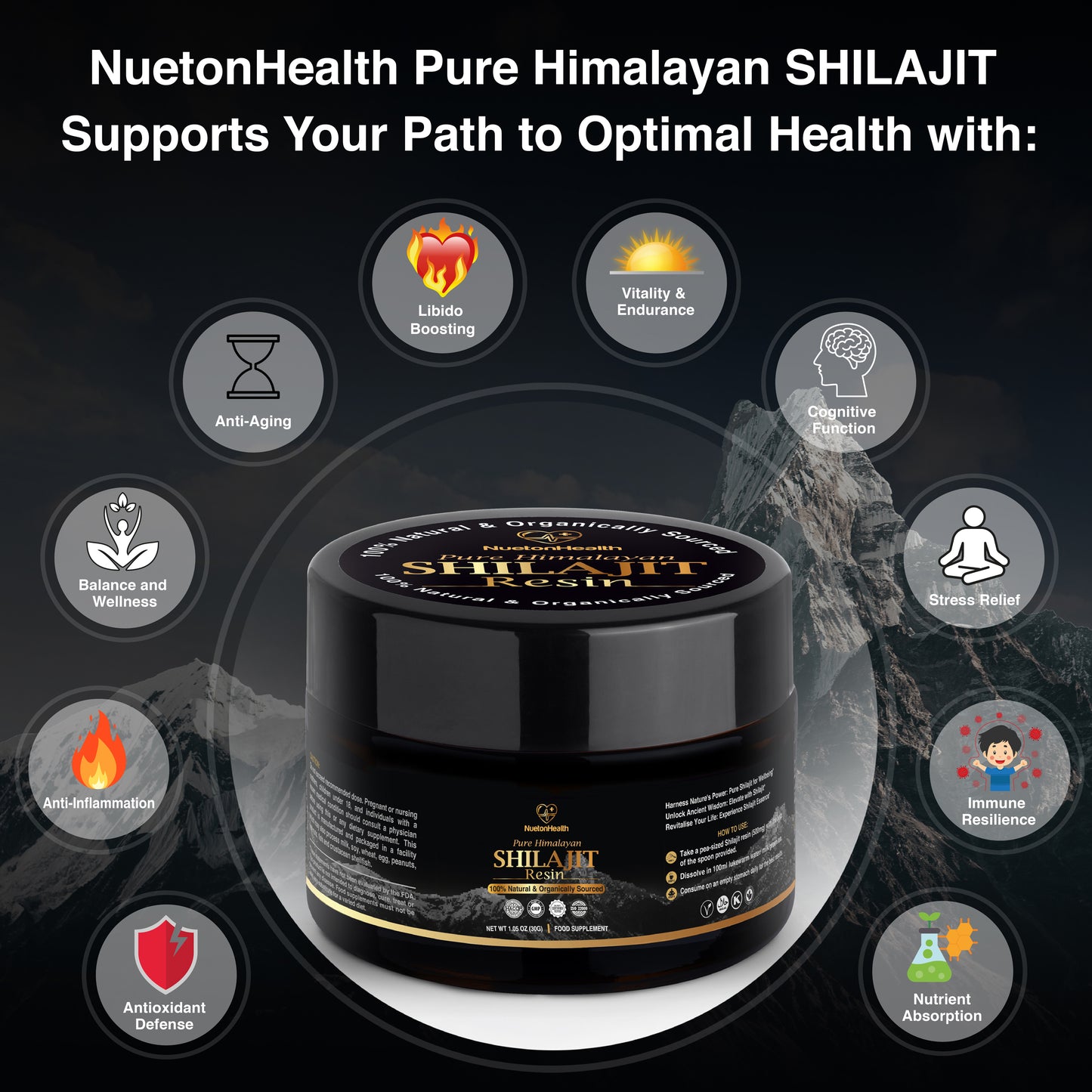 Pure Organic Himalayan Shilajit Resin - Gold Grade 30g