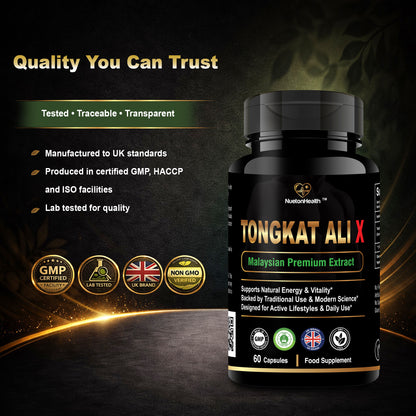 Tongkat Ali X - Malaysian 200:1 Root Extract - 1000mg - 60 Vegan Capsules
