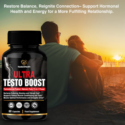 Ultra Testo Boost - 11-Ingredient Botanical Formula for Men - 60 Vegan Capsules