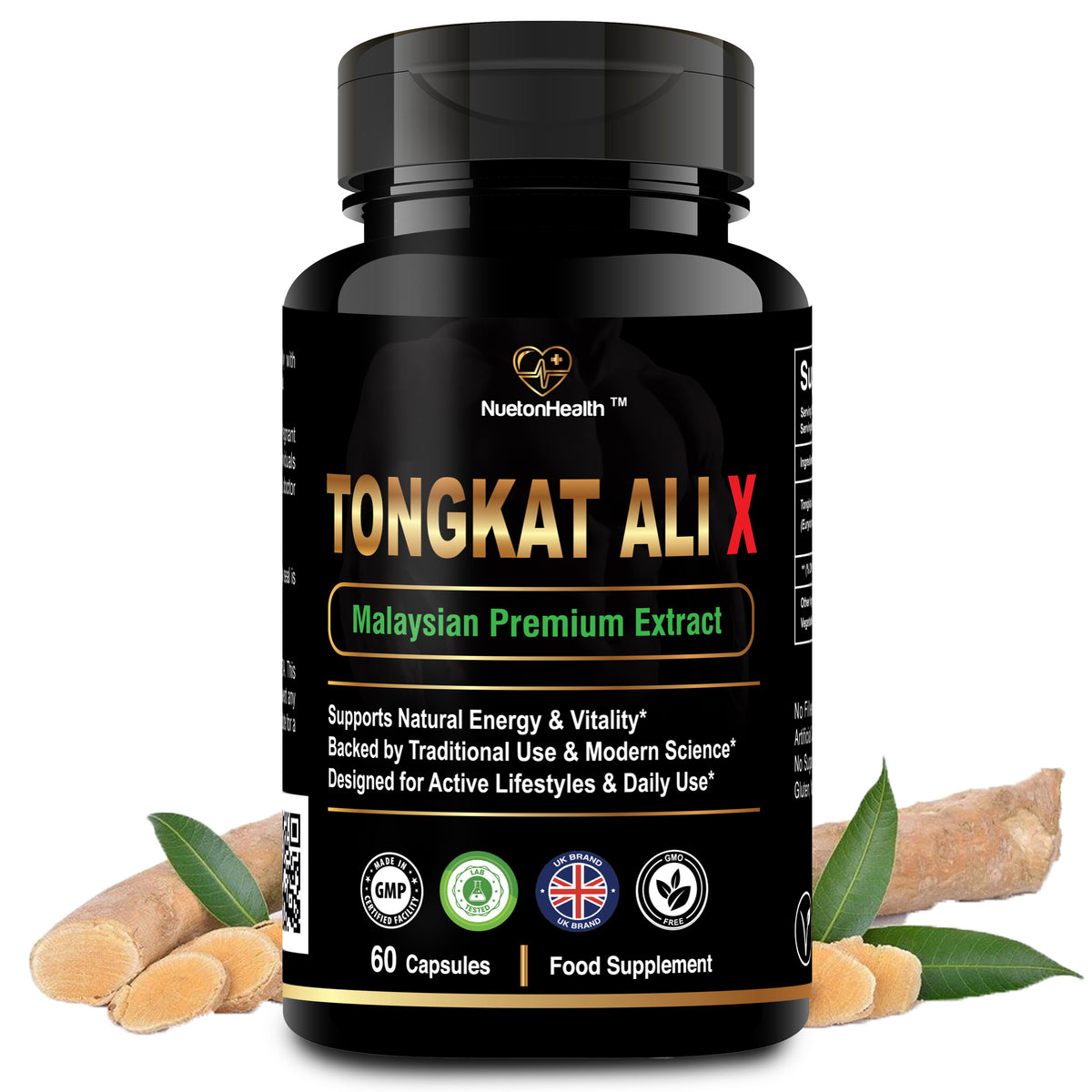 Tongkat Ali X – Premium Malaysian 200:1 Root Extract | 1000mg | 60 Vegan Capsules