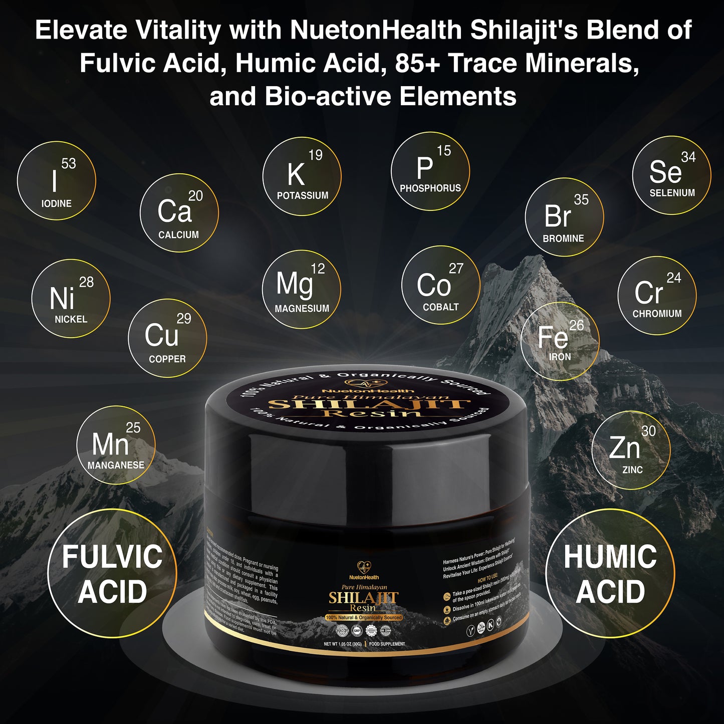 Pure Organic Himalayan Shilajit Resin - Gold Grade 30g