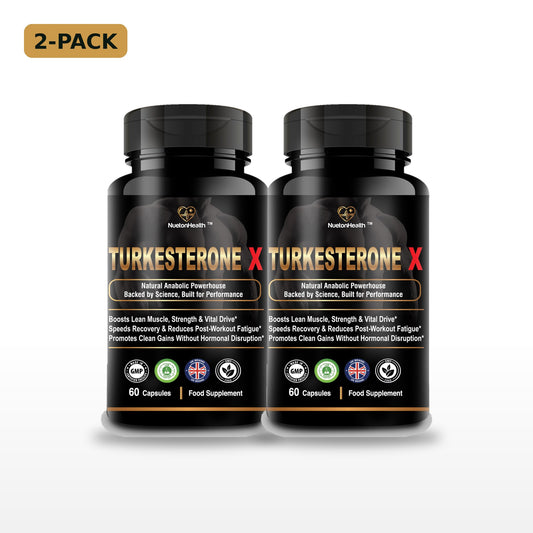 Turkesterone X 2-pack, two bottles of 60 vegan capsules, NuetonHealth